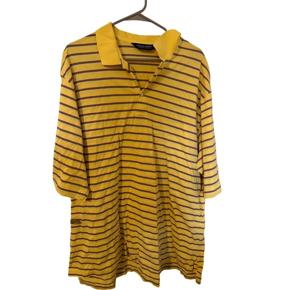 Polo Golf Ralph Lauren Other - Polo Golf Ralph Lauren Mens XXL Yellow Red Blue Stripe Pima Cotton Polo Shirt